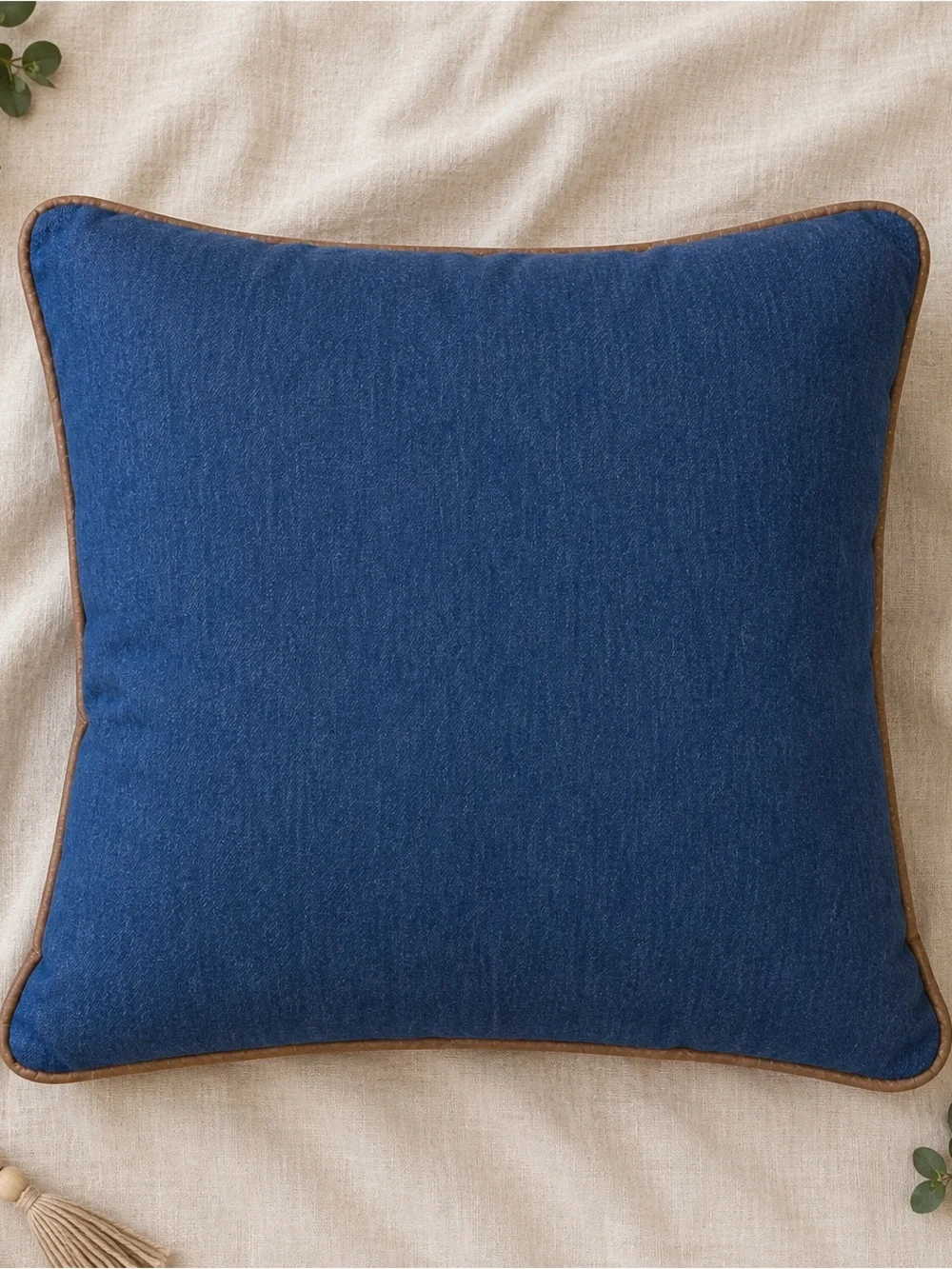 Vintage Black Lab Decorative Throw Pillow 20x20 Denim Rustic Farmhouse